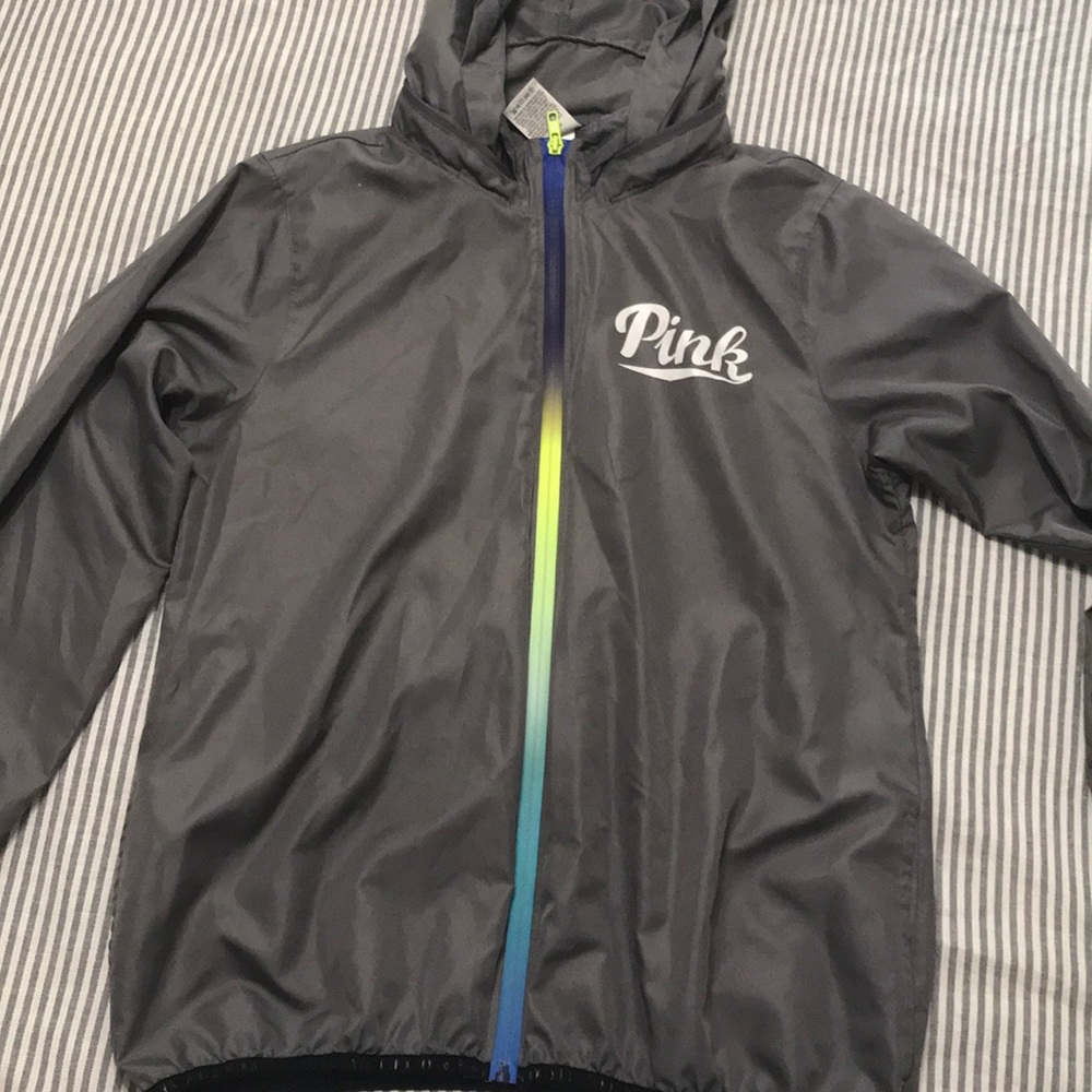 Pink by Victoria Secret grey warmup zip hoodie
